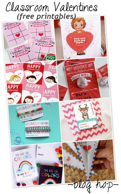 free Classroom Valentine printables and a blog hop