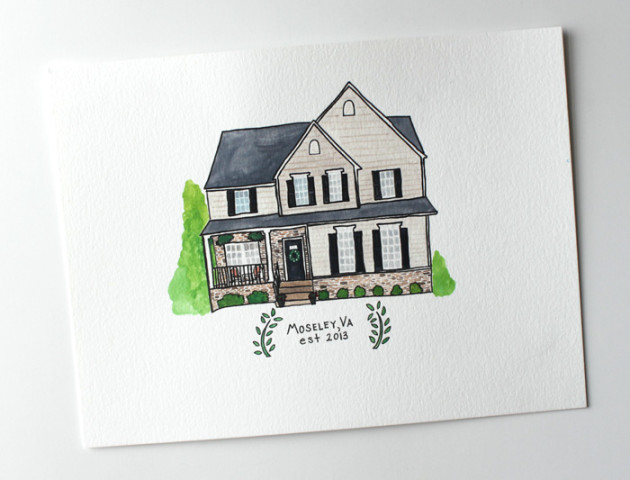 Custom Watercolor Home Portrait – Kori Clark