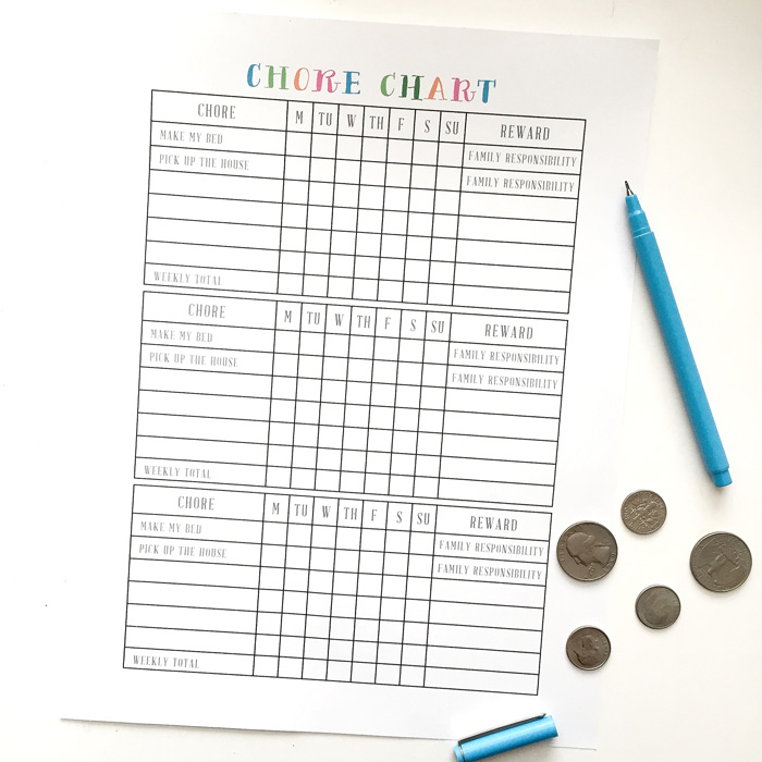 chore chart printable
