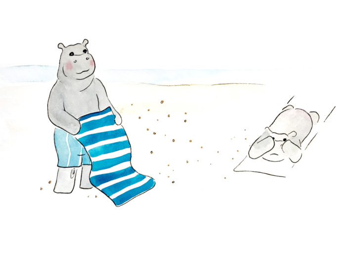 Don’t remove sand from your towel near anybody
