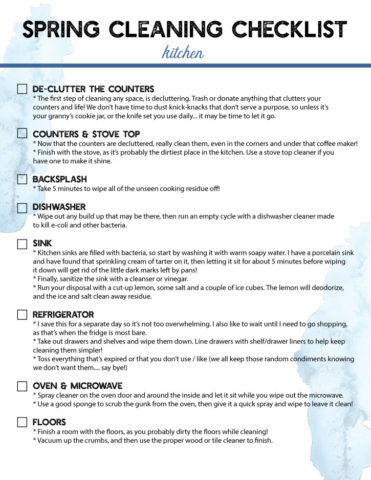 Printable Spring Cleaning Checklist – Kori Clark